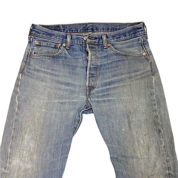 Levi's Men's Straight Blue Jeans 501s Vtg white tag - Picture 2 of 8